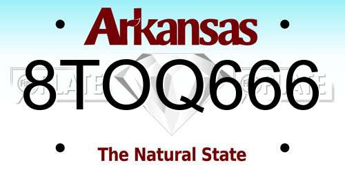 8TOQ666 Arkansas License Plate