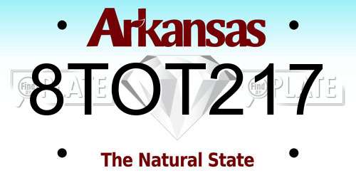 8TOT217 Arkansas License Plate