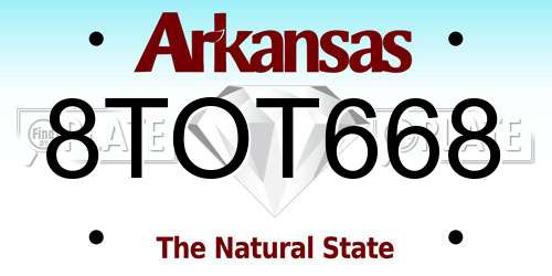 8TOT668 Arkansas License Plate