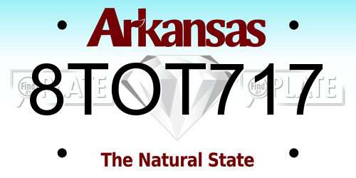 8TOT717 Arkansas License Plate