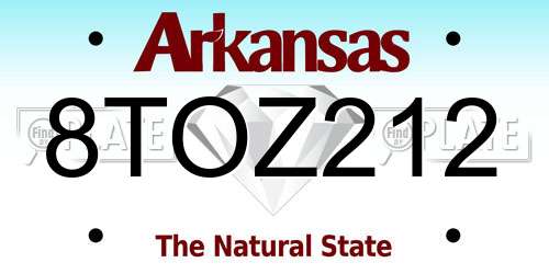 8TOZ212 Arkansas License Plate