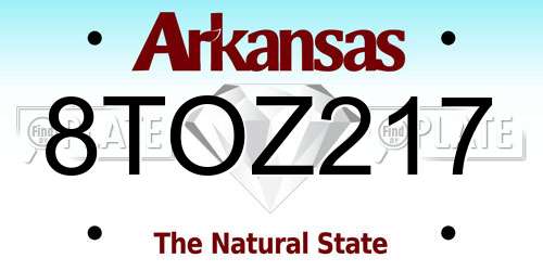 8TOZ217 Arkansas License Plate