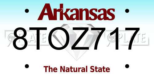8TOZ717 Arkansas License Plate