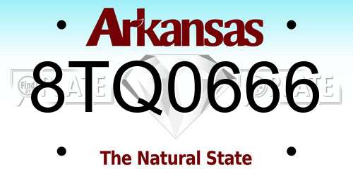 8TQ0666 Arkansas License Plate