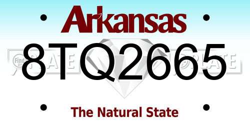 8TQ2665 Arkansas License Plate