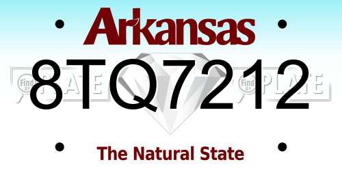 8TQ7212 Arkansas License Plate