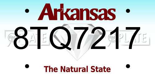 8TQ7217 Arkansas License Plate
