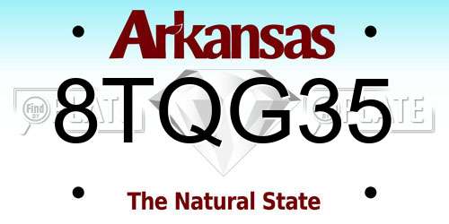 8TQG35 Arkansas License Plate