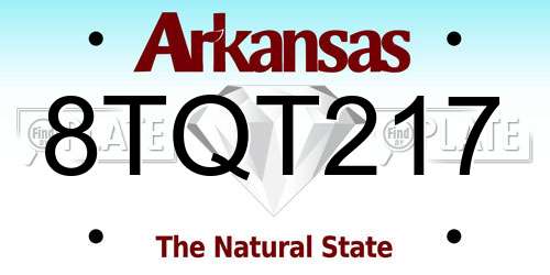 8TQT217 Arkansas License Plate