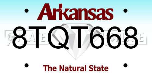 8TQT668 Arkansas License Plate