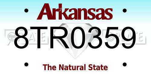 8TR0359 Arkansas License Plate
