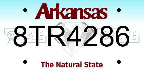 8TR4286 Arkansas License Plate
