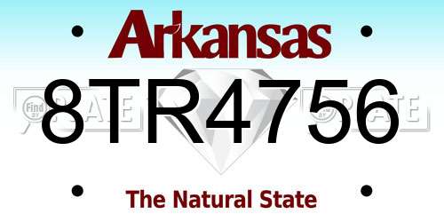 8TR4756 Arkansas License Plate