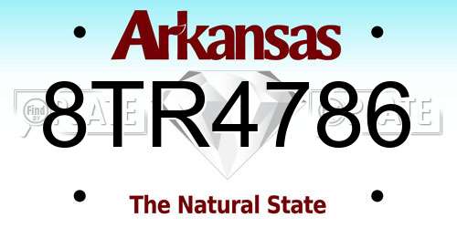 8TR4786 Arkansas License Plate