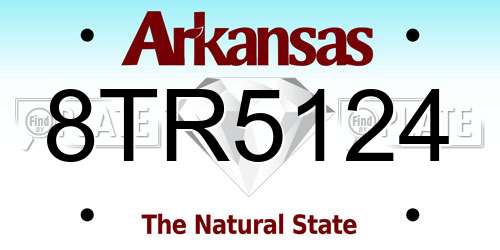 8TR5124 Arkansas License Plate