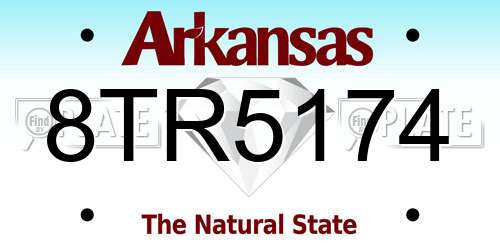 8TR5174 Arkansas License Plate