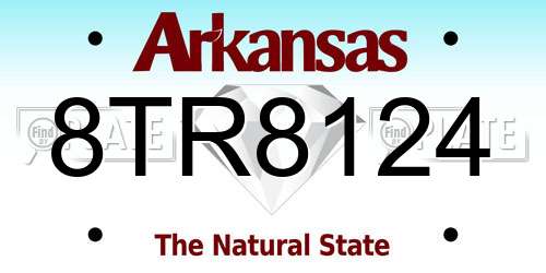 8TR8124 Arkansas License Plate