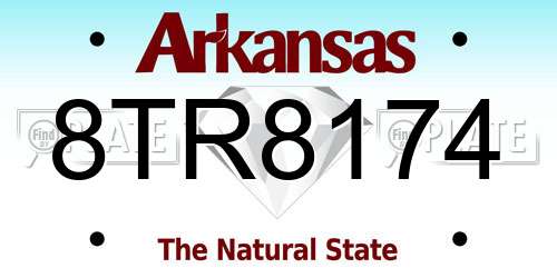 8TR8174 Arkansas License Plate