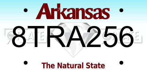 8TRA256 Arkansas License Plate