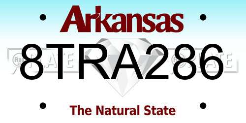 8TRA286 Arkansas License Plate