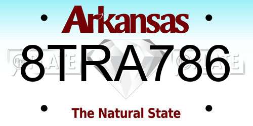 8TRA786 Arkansas License Plate