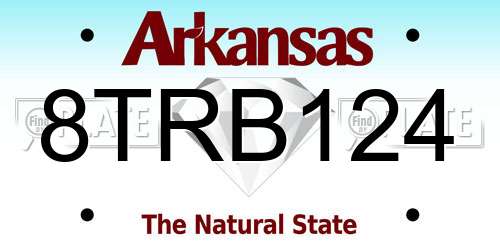 8TRB124 Arkansas License Plate