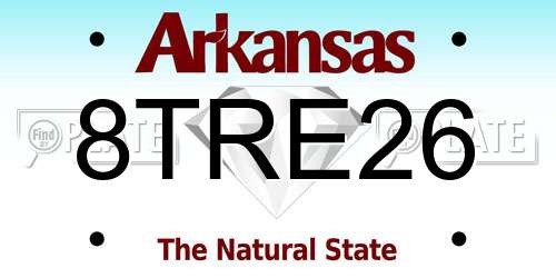 8TRE26 Arkansas License Plate