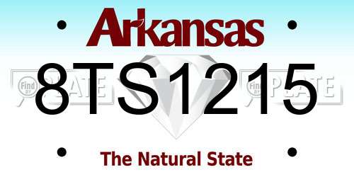 8TS1215 Arkansas License Plate