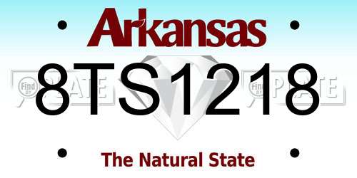 8TS1218 Arkansas License Plate