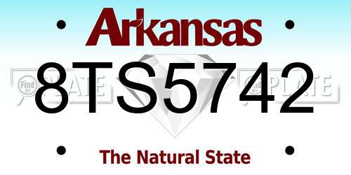 8TS5742 Arkansas License Plate