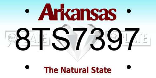 8TS7397 Arkansas License Plate