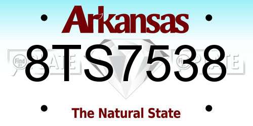 8TS7538 Arkansas License Plate