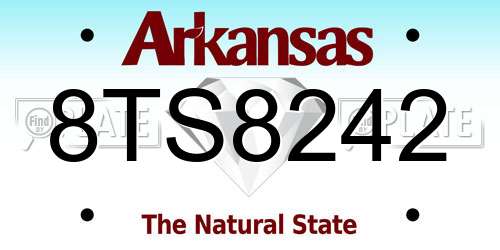 8TS8242 Arkansas License Plate