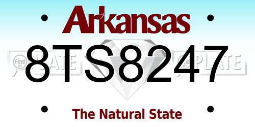 8TS8247 Arkansas License Plate