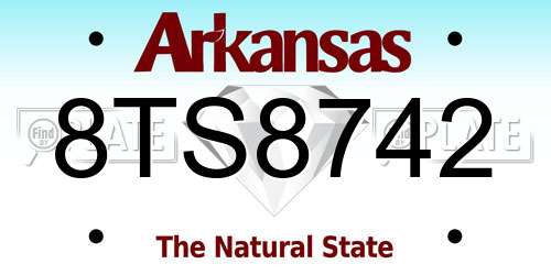 8TS8742 Arkansas License Plate