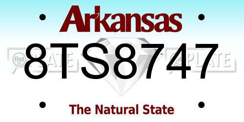 8TS8747 Arkansas License Plate