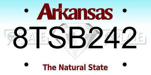 8TSB242 Arkansas License Plate