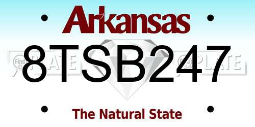 8TSB247 Arkansas License Plate