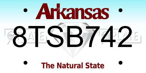 8TSB742 Arkansas License Plate