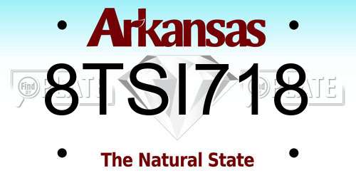 8TSI718 Arkansas License Plate