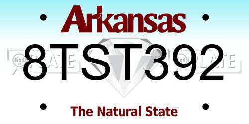 8TST392 Arkansas License Plate
