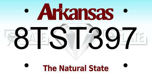 8TST397 Arkansas License Plate