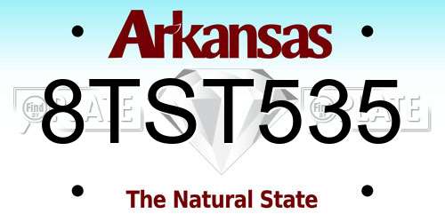 8TST535 Arkansas License Plate