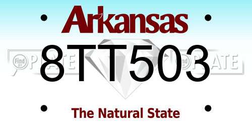 8TT503 Arkansas License Plate