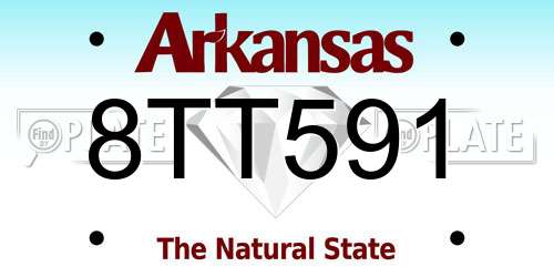 8TT591 Arkansas License Plate