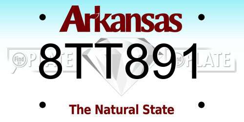 8TT891 Arkansas License Plate