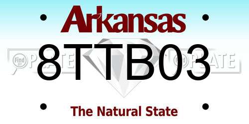 8TTB03 Arkansas License Plate