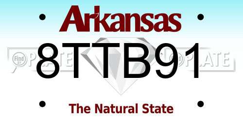 8TTB91 Arkansas License Plate