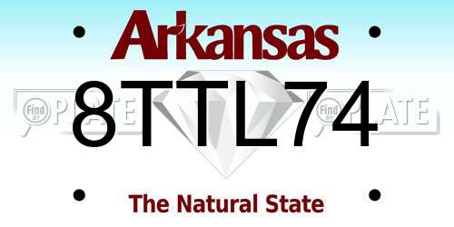 8TTL74 Arkansas License Plate