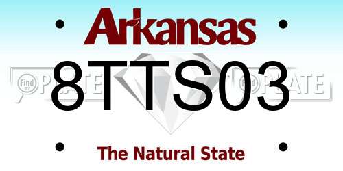 8TTS03 Arkansas License Plate